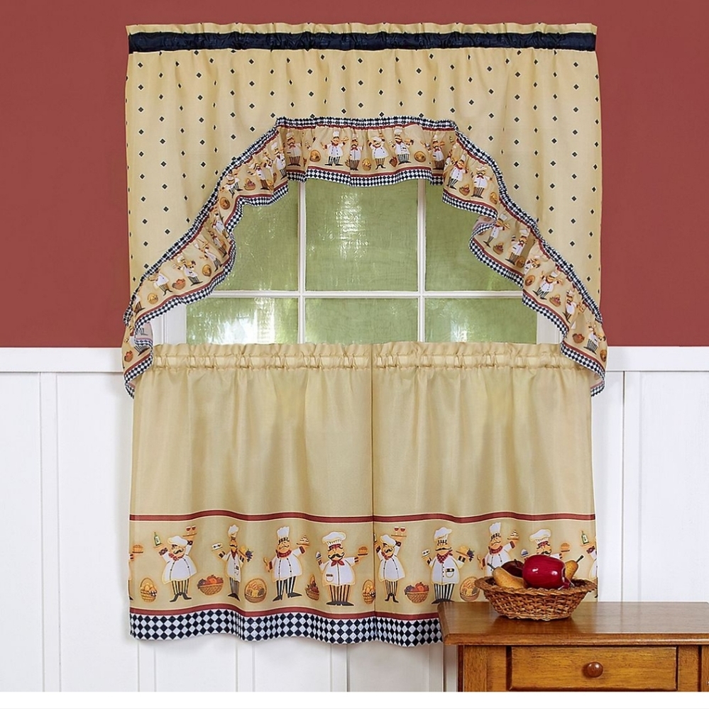 Kitchen Curtains Tier & Swag Set (57"x36") Tier & (57"x30") Swag CUCINA …